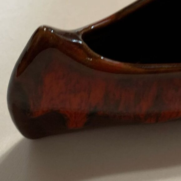 Vintage McMaster Craft Pottery Indian In Canoe Souvenir Canada Indigenous Red Gl - Picture 5 of 8